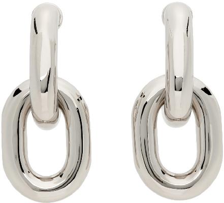Paco Rabanne Silver XL Link Double Hoop Earrings