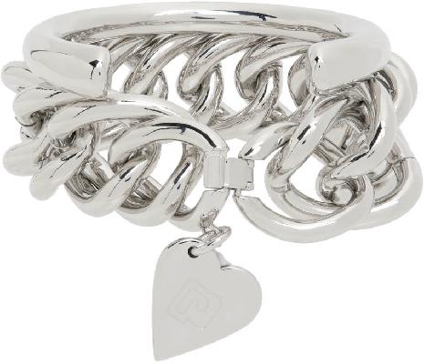 Paco Rabanne Silver Heart Bracelet