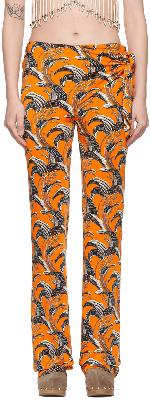 Paco Rabanne Orange Viscose Trousers