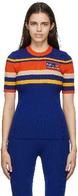 Paco Rabanne Blue Striped Knit T-Shirt
