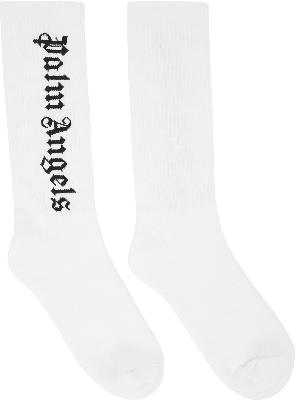 Palm Angels White Vertical Logo Socks