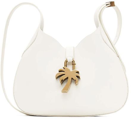 Palm Angels White Calfskin Shoulder Bag