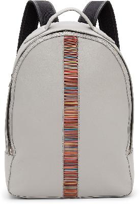 Paul Smith Grey 'Signature Stripe' Backpack