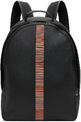 Paul Smith Black Leather Backpack