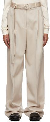 Peter Do Beige Signature Belted Tailored Trousers