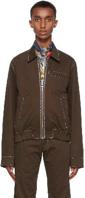 PHIPPS Brown Cotton Canvas Dad Jacket