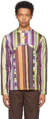 Phlemuns Multicolor Striped Backless Long Sleeve T-Shirt
