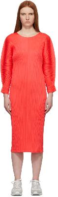 Pleats Please Issey Miyake Red Monthly Colors January Dress
