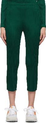 Pleats Please Issey Miyake Green Monthly Colors December Wide Trousers