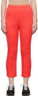 Pleats Please Issey Miyake Red Monthly Colors January Trousers