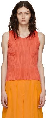 Pleats Please Issey Miyake Orange Monthly Colors April Tank Top
