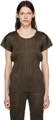 Pleats Please Issey Miyake Brown Monthly Colors June T-Shirt