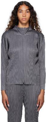 Pleats Please Issey Miyake Gray Monthly Colors July Jacket
