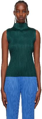 Pleats Please Issey Miyake Green Monthly Colors August Turtleneck
