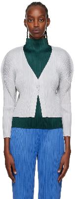 Pleats Please Issey Miyake Gray Monthly Colors August Cardigan