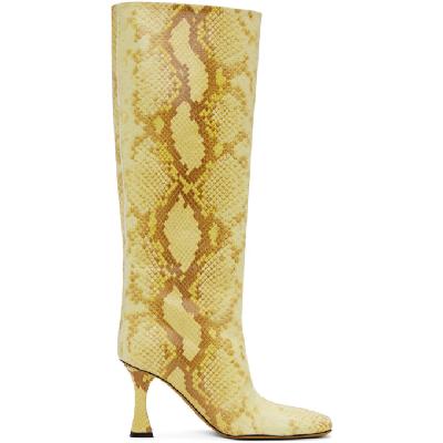Proenza Schouler Yellow Snake Tall Boots
