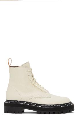 Proenza Schouler Off-White Lug Sole Combat Ankle Boots