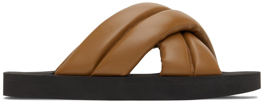 Proenza Schouler Brown Criss-Cross Padded Sandals
