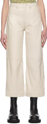 Proenza Schouler Off-White Proenza Schouler White Label Leather Cropped Pants