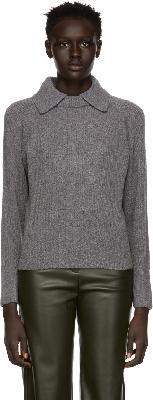 Proenza Schouler Grey Wool & Cashmere Collared Sweater