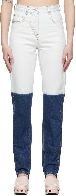 Pushbutton Off-White & Blue Dip Dye Jeans