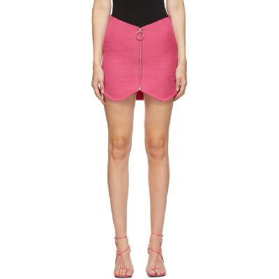 Pushbutton SSENSE Exclusive Pink Wool Zippered Miniskirt