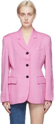 Pushbutton Pink Three-Button Blazer