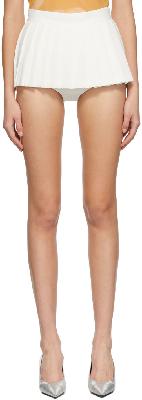 Pushbutton SSENSE Exclusive White Pleated Micro Shorts