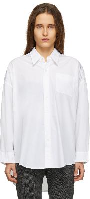 R13 White Drop Neck Oxford Shirt