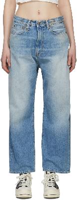 R13 Blue Fold Over Jeans