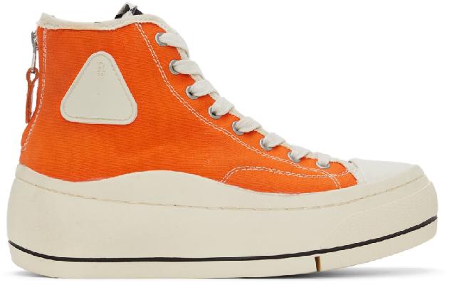 R13 Orange Kurt High-Top Sneakers