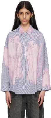 R13 Blue & Pink Bleached Shirt