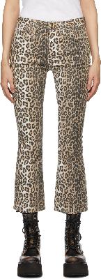 R13 Brown Leopard Kick Fit Jeans