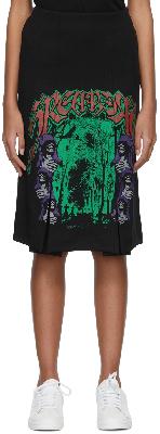 Raf Simons Black Polyester Midi Skirt