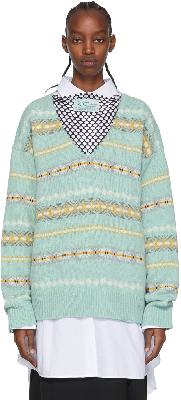 Raf Simons Blue Merino Wool Sweater