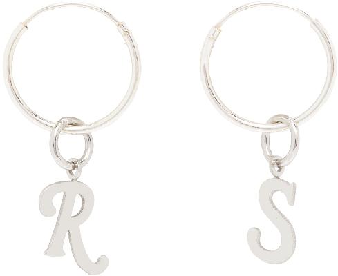 Raf Simons Silver Logo Earrings