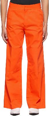 Raf Simons Orange Workwear Kneepatches Trousers