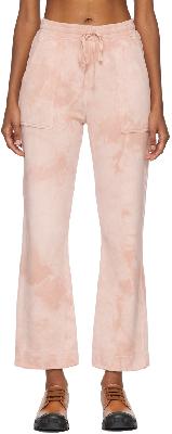 Raquel Allegra Pink Tie-Dye Flood Lounge Pants