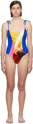 Rave Review SSENSE Exclusive Blue & Orange Ophie One-Piece Swimsuit