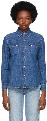 Re/Done Blue 50s Sawtooth Western Shirt
