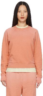 Re/Done Pink Hanes Edition Classic Raglan Sweatshirt