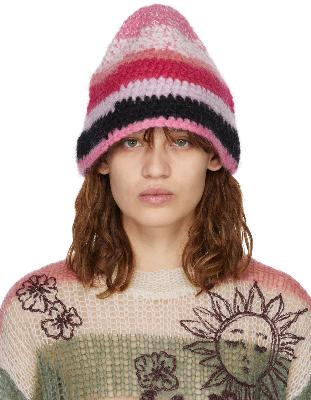 RED Valentino Pink Knit Mohair Bucket Hat