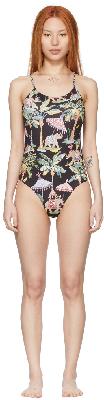 RED Valentino Black Polyester One-Piece Swimsuit