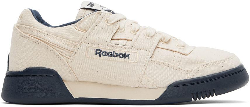 Reebok Classics Off-White & Red Workout Plus Sneakers