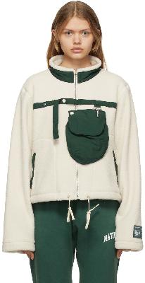 Reese Cooper Off-White Cropped Sherpa Fleece Jacket