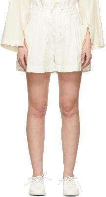 Renli Su Off-White Embroidered Shorts