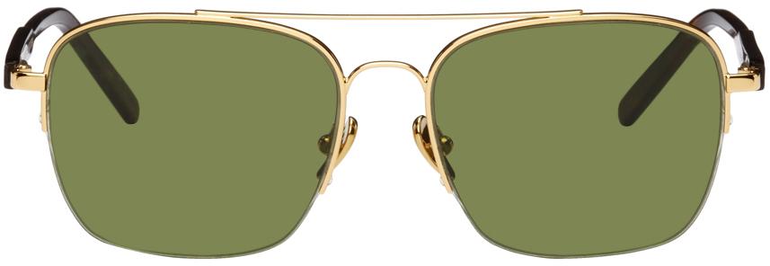 RETROSUPERFUTURE Gold & Green Adamo Sunglasses