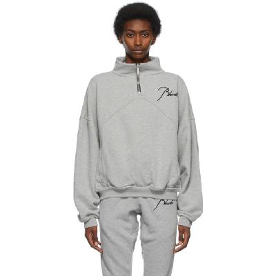 Rhude Grey Quarter Zip Sweatshirt