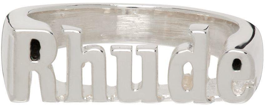 Rhude Silver Logo Ring