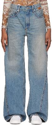Rhude Blue Wide-Leg Jeans